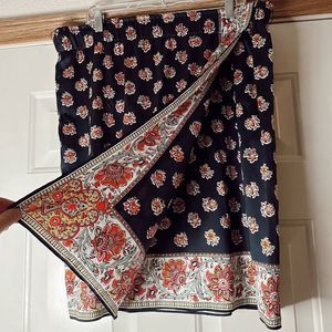 Loft Floral Wrap Satin-Texture Skirt Women’s Size PXL